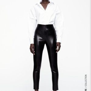 ZARA BONDED LEGGINGS WITH ANIMAL MOTIF EMBOSSING
